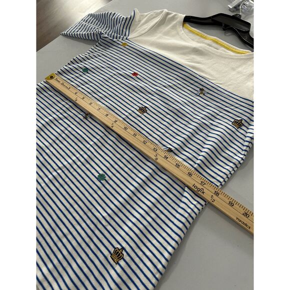 Joules Women's Harbour Embroidered Long Sleeve T-Shirt, Bees Stripe Embroidery 6 - Picture 6 of 12